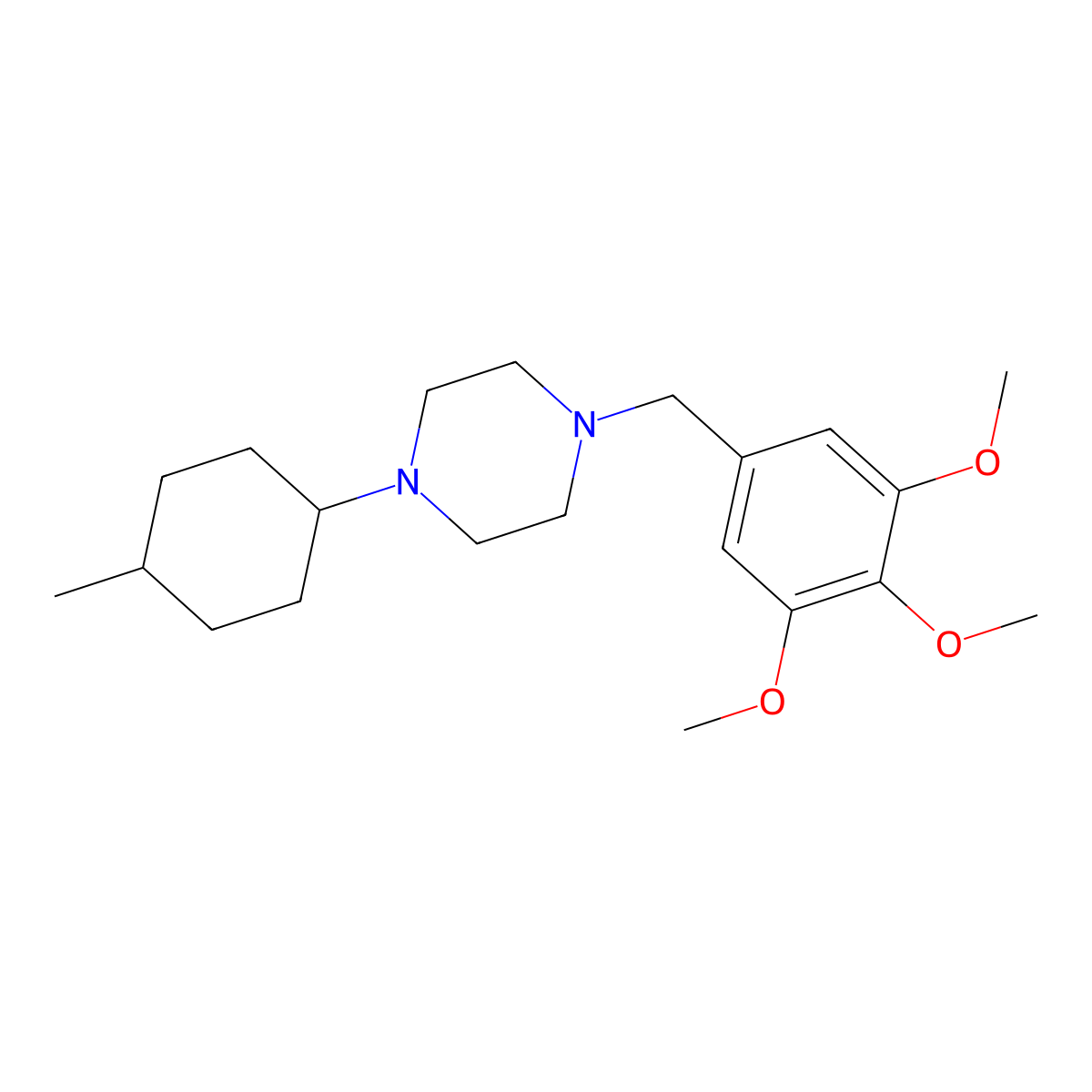 1-(4-Methylcyclohexyl)-4-(3,4,5-trimethoxybenzyl)piperazine molecular structure, CAS 423745-49-7