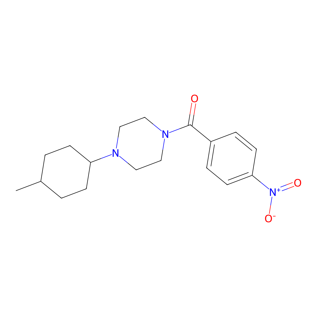 [4-(4-Methylcyclohexyl)piperazin-1-yl](4-nitrophenyl)methanone molecular structure, CAS 423745-61-3