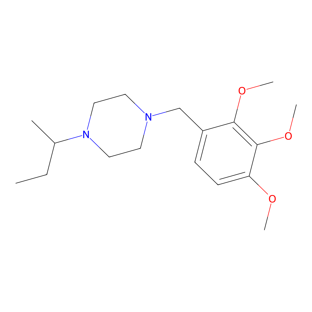 1-(Butan-2-yl)-4-(2,3,4-trimethoxybenzyl)piperazine molecular structure, CAS 423745-80-6