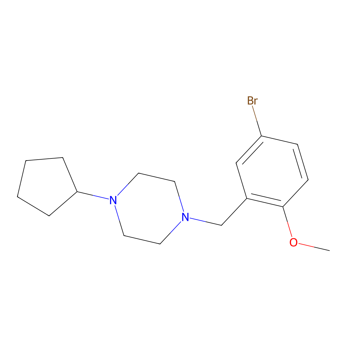 1-(5-Bromo-2-methoxybenzyl)-4-cyclopentylpiperazine molecular structure, CAS 423745-89-5