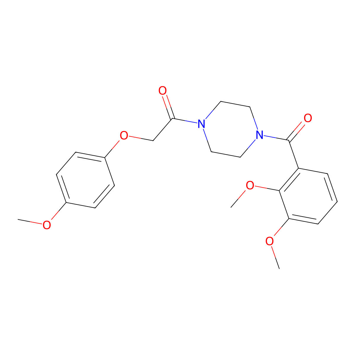 1-[4-(2,3-Dimethoxybenzoyl)piperazin-1-yl]-2-(4-methoxyphenoxy)ethanone molecular structure, CAS 423746-09-2