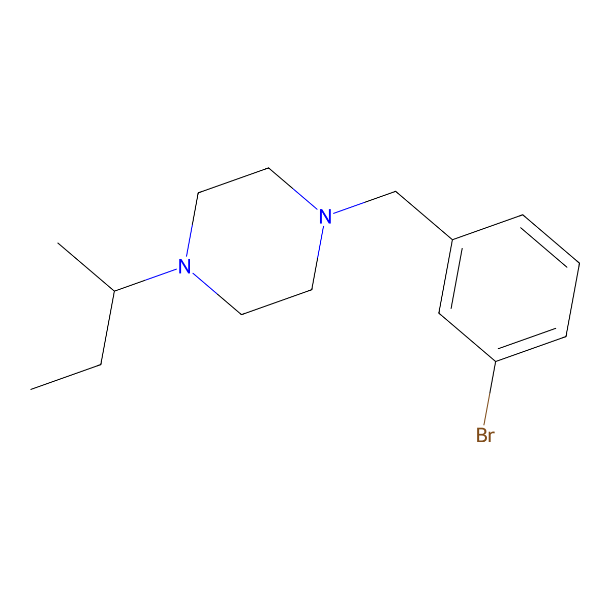 1-(3-Bromobenzyl)-4-(butan-2-yl)piperazine molecular structure, CAS 423746-16-1