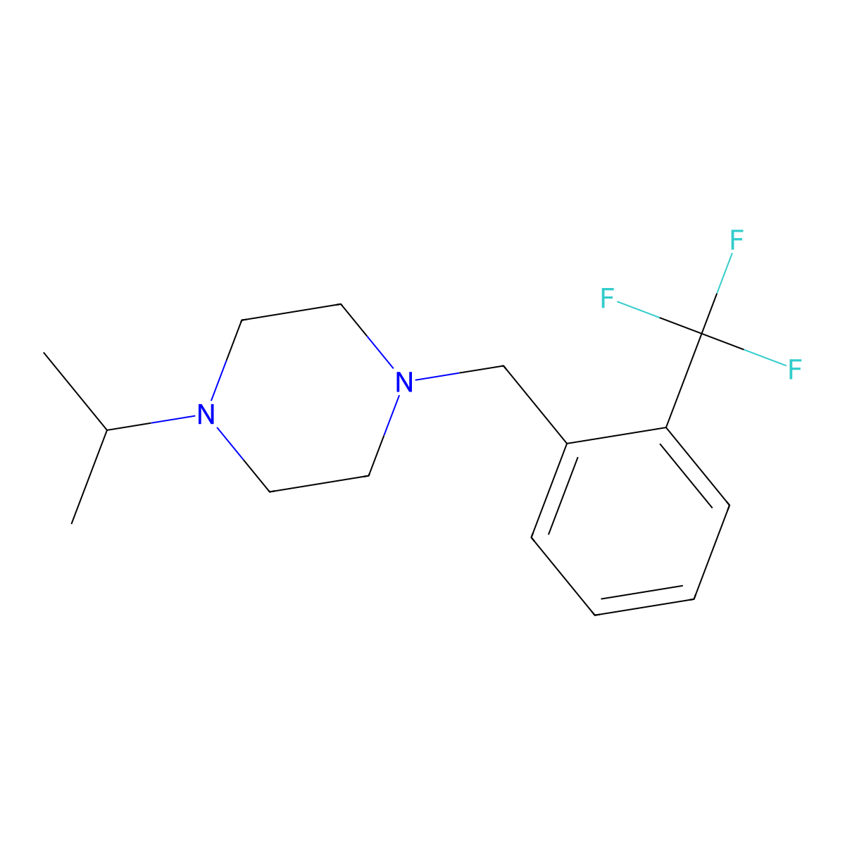 1-(Propan-2-yl)-4-[2-(trifluoromethyl)benzyl]piperazine molecular structure, CAS 423746-25-2