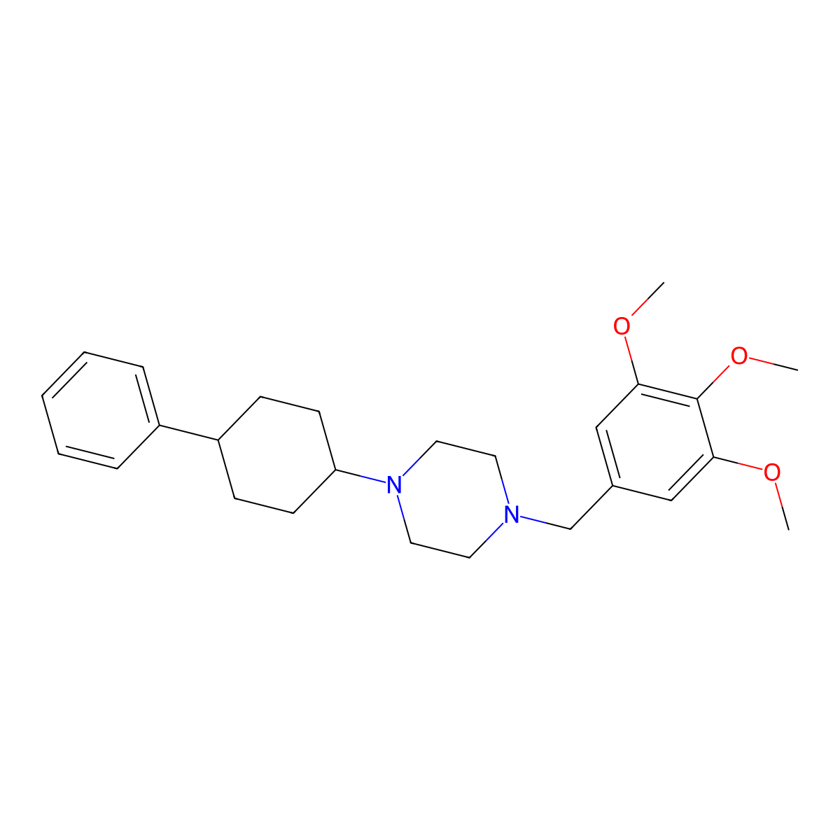1-(4-Phenylcyclohexyl)-4-[(3,4,5-trimethoxyphenyl)methyl]piperazine molecular structure, CAS 423746-28-5