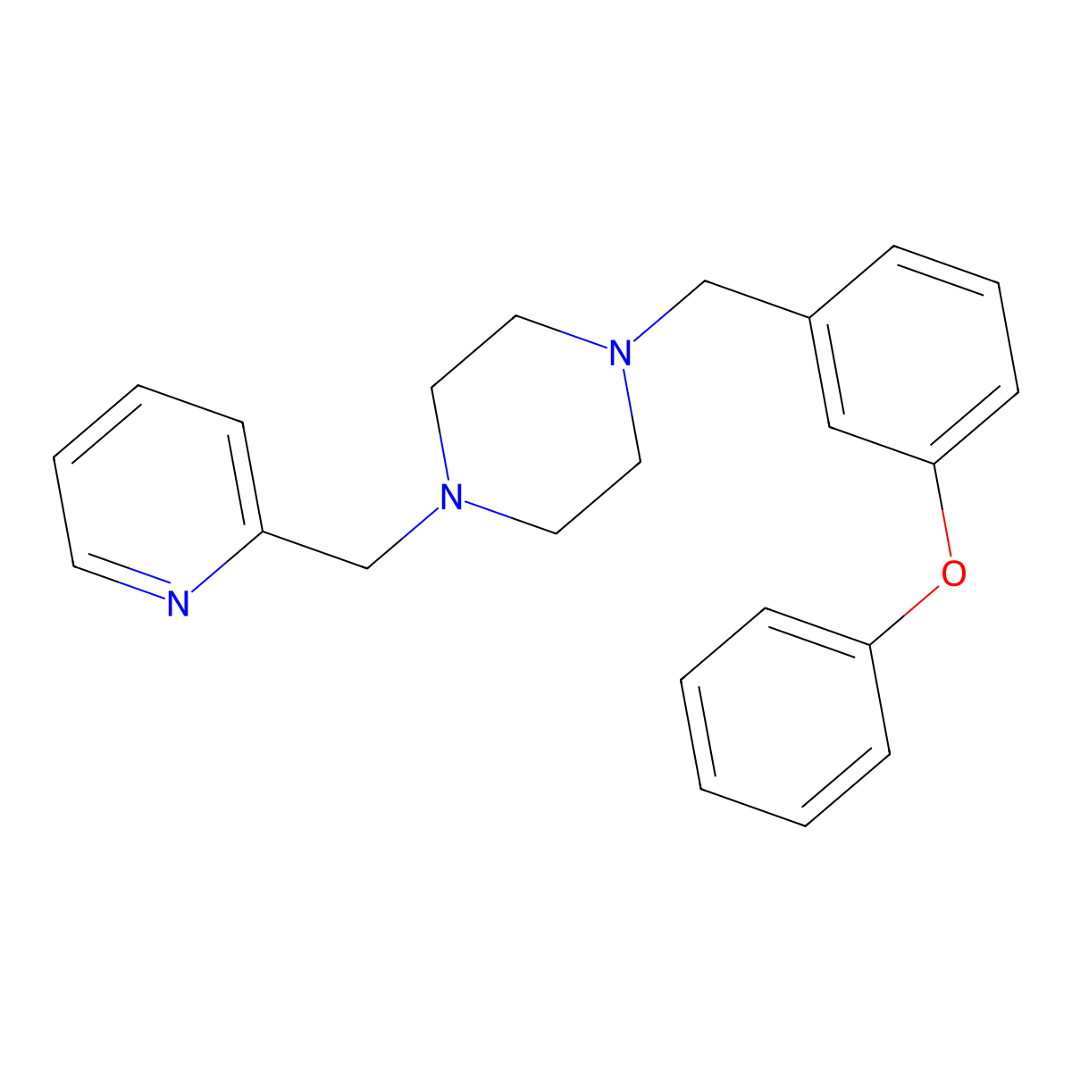 1-[(3-Phenoxyphenyl)methyl]-4-(pyridin-2-ylmethyl)piperazine molecular structure, CAS 423746-30-9