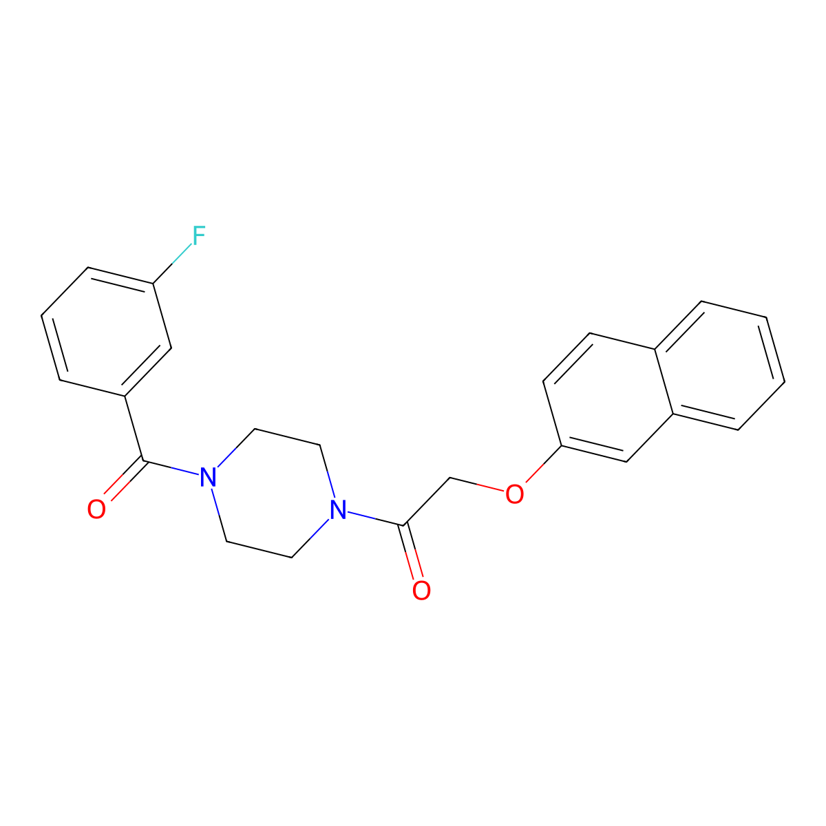 1-[4-(3-Fluorobenzoyl)piperazin-1-yl]-2-naphthalen-2-yloxyethanone molecular structure, CAS 423746-32-1