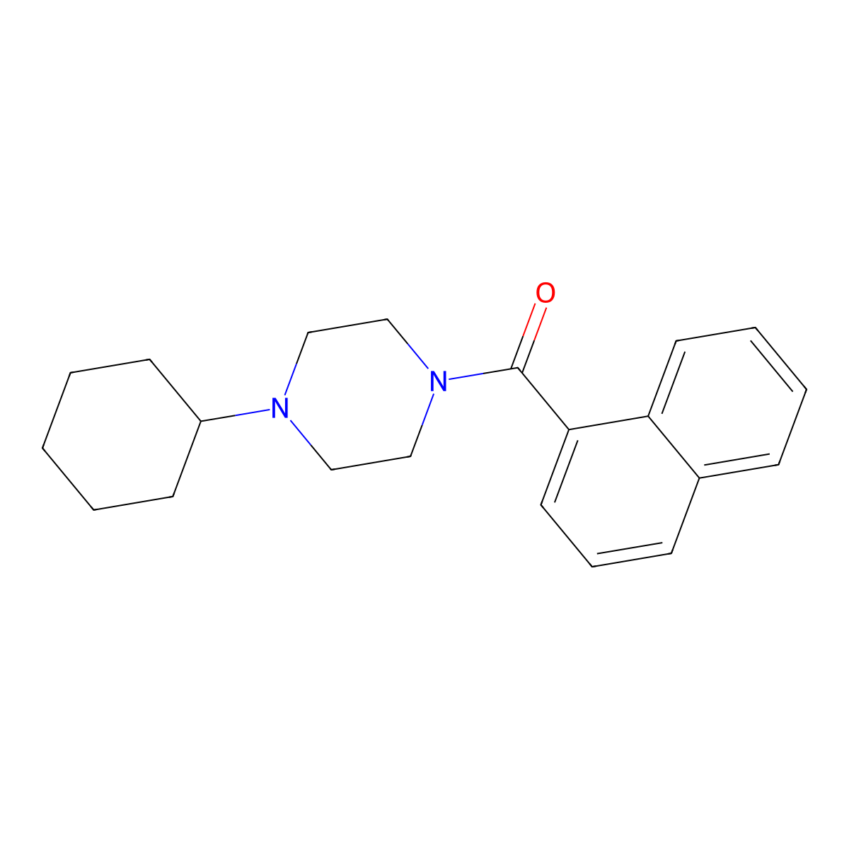 (4-Cyclohexylpiperazin-1-yl)-naphthalen-1-ylmethanone molecular structure, CAS 423746-65-0