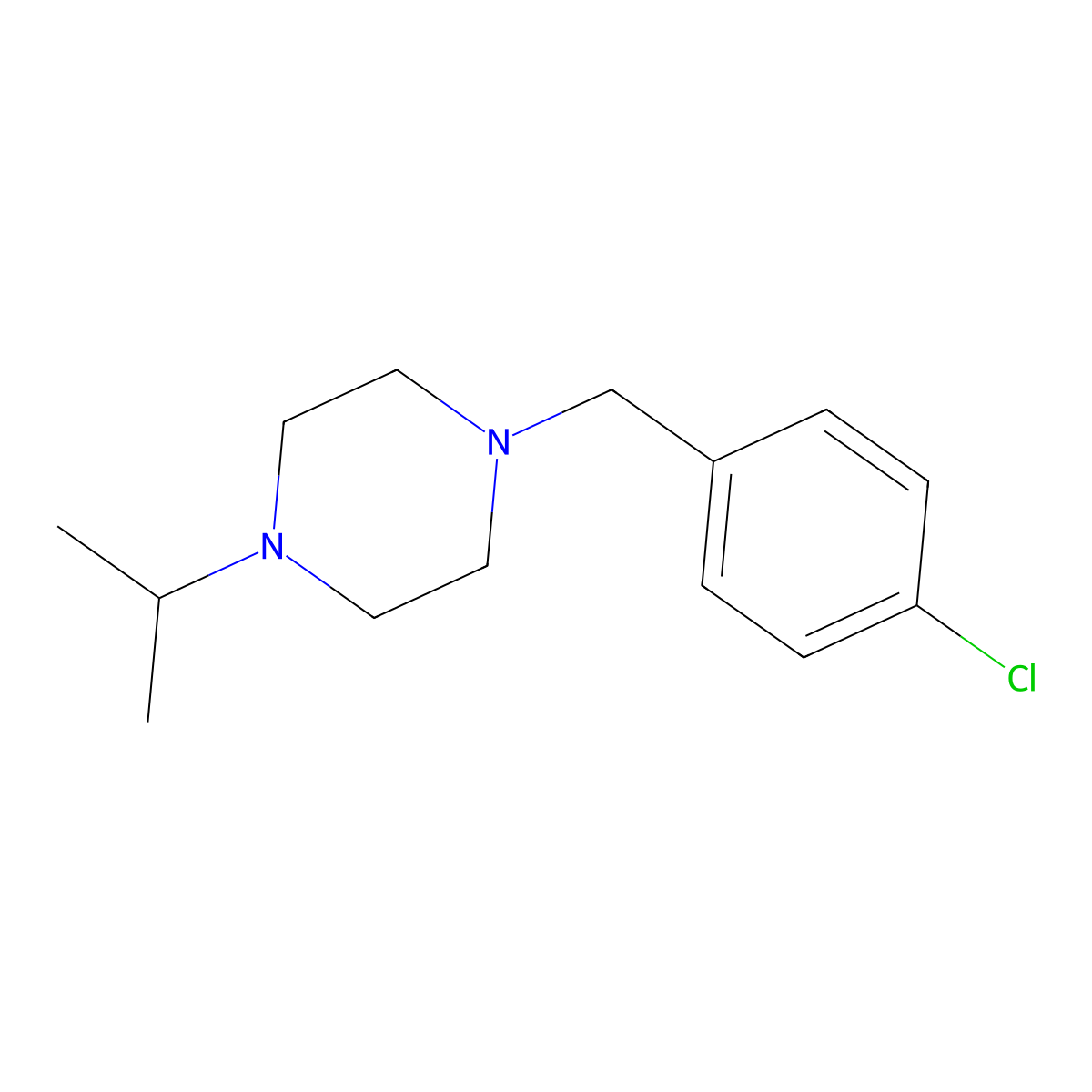 1-(4-Chlorobenzyl)-4-(propan-2-yl)piperazine molecular structure, CAS 423746-77-4