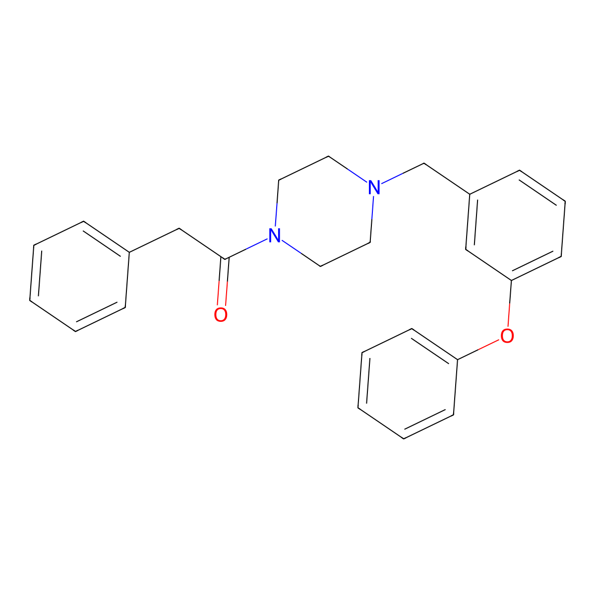 1-[4-[(3-Phenoxyphenyl)methyl]piperazin-1-yl]-2-phenylethanone molecular structure, CAS 423746-78-5