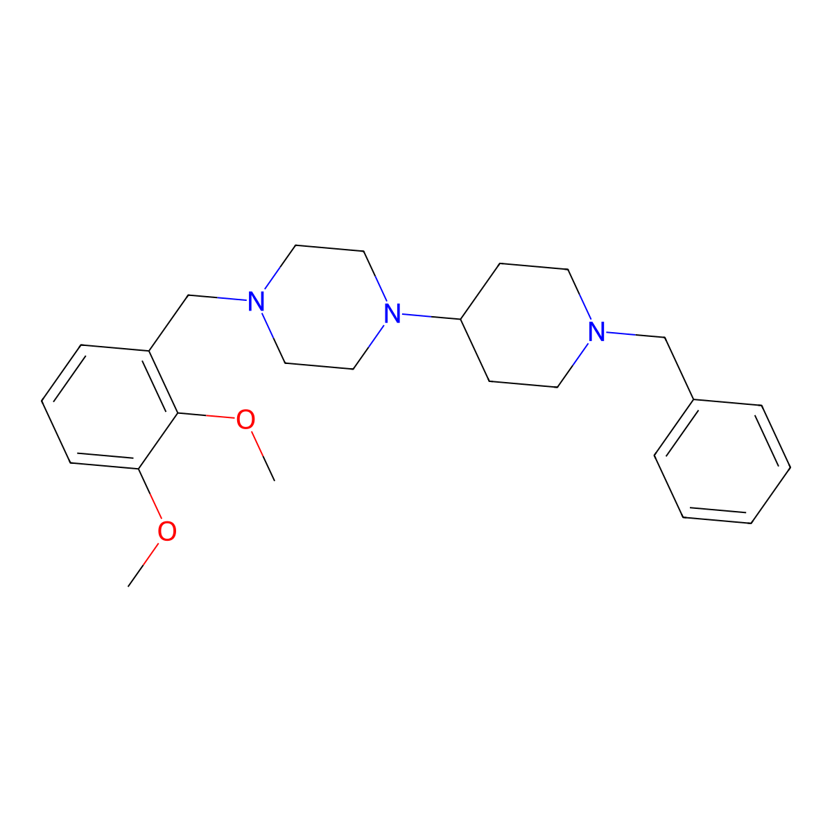 1-(1-Benzylpiperidin-4-yl)-4-[(2,3-dimethoxyphenyl)methyl]piperazine molecular structure, CAS 423746-83-2