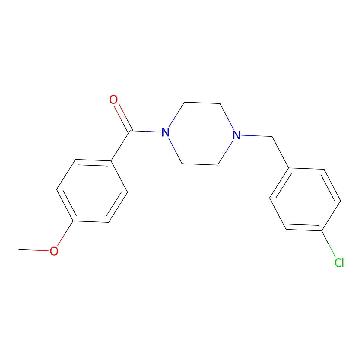 1-(4-Chlorobenzyl)-4-(4-methoxybenzoyl)piperazine molecular structure, CAS 423746-89-8
