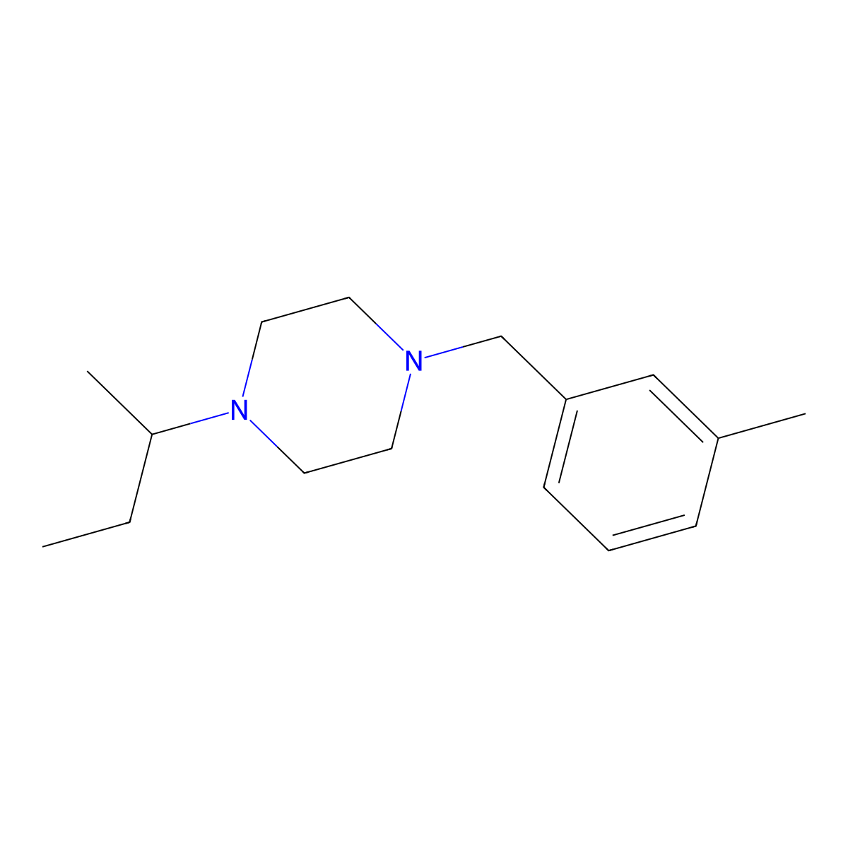 1-(Butan-2-yl)-4-(3-methylbenzyl)piperazine molecular structure, CAS 423746-92-3
