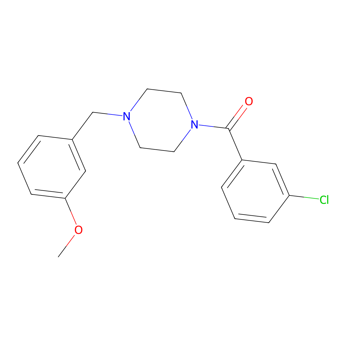 1-(3-Chlorobenzoyl)-4-(3-methoxybenzyl)piperazine molecular structure, CAS 423747-01-7