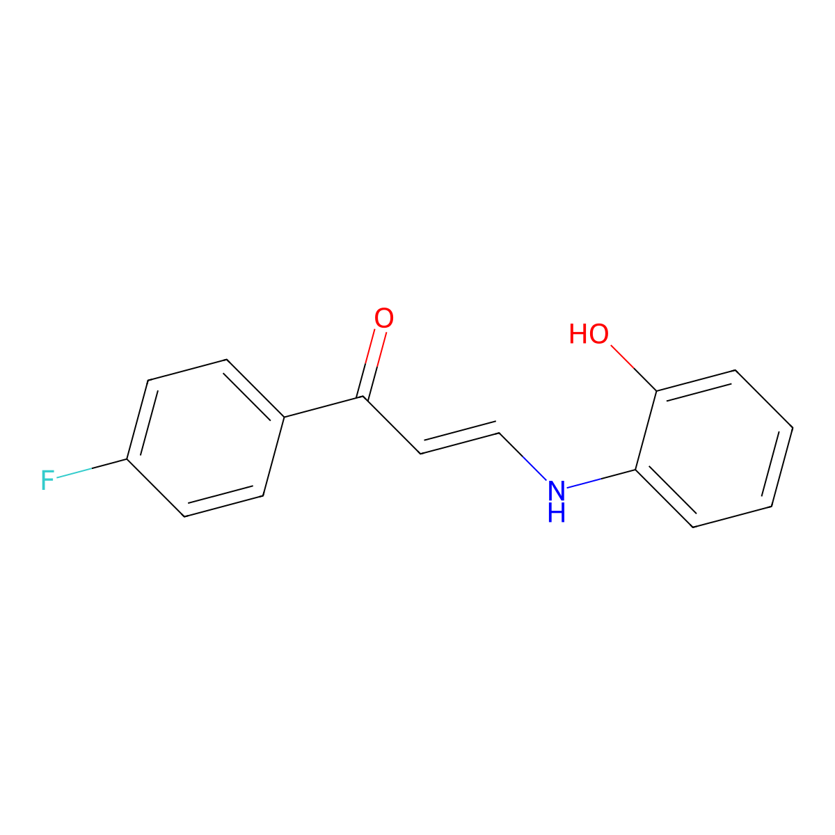 (E)-1-(4-fluorophenyl)-3-(2-hydroxyanilino)prop-2-en-1-one molecular structure, CAS 423747-09-5