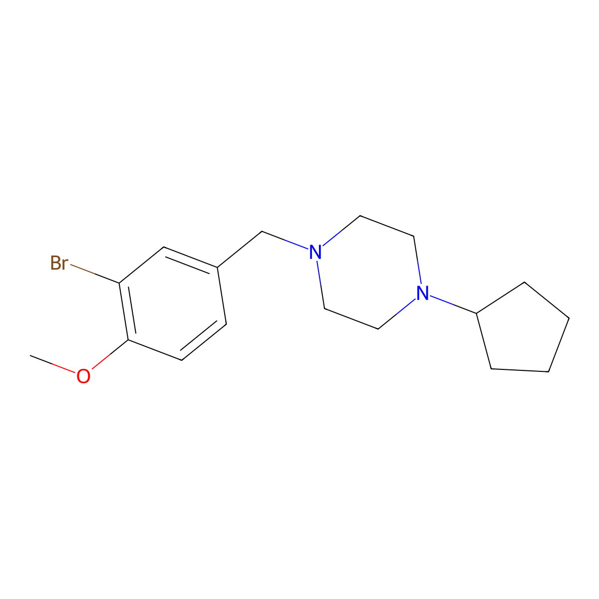 1-(3-Bromo-4-methoxybenzyl)-4-cyclopentylpiperazine molecular structure, CAS 423747-13-1