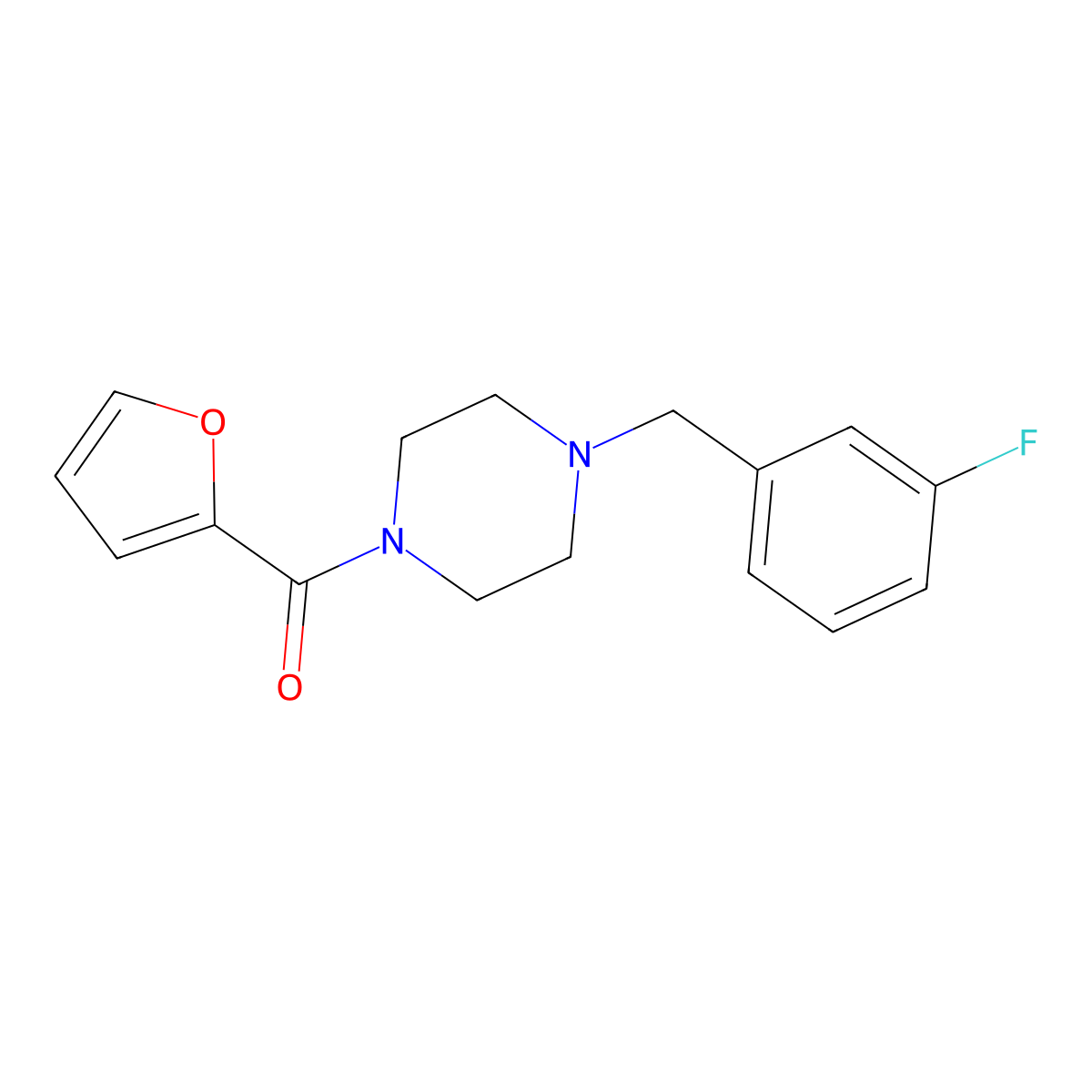 1-(3-Fluorobenzyl)-4-(2-furoyl)piperazine molecular structure, CAS 423747-25-5