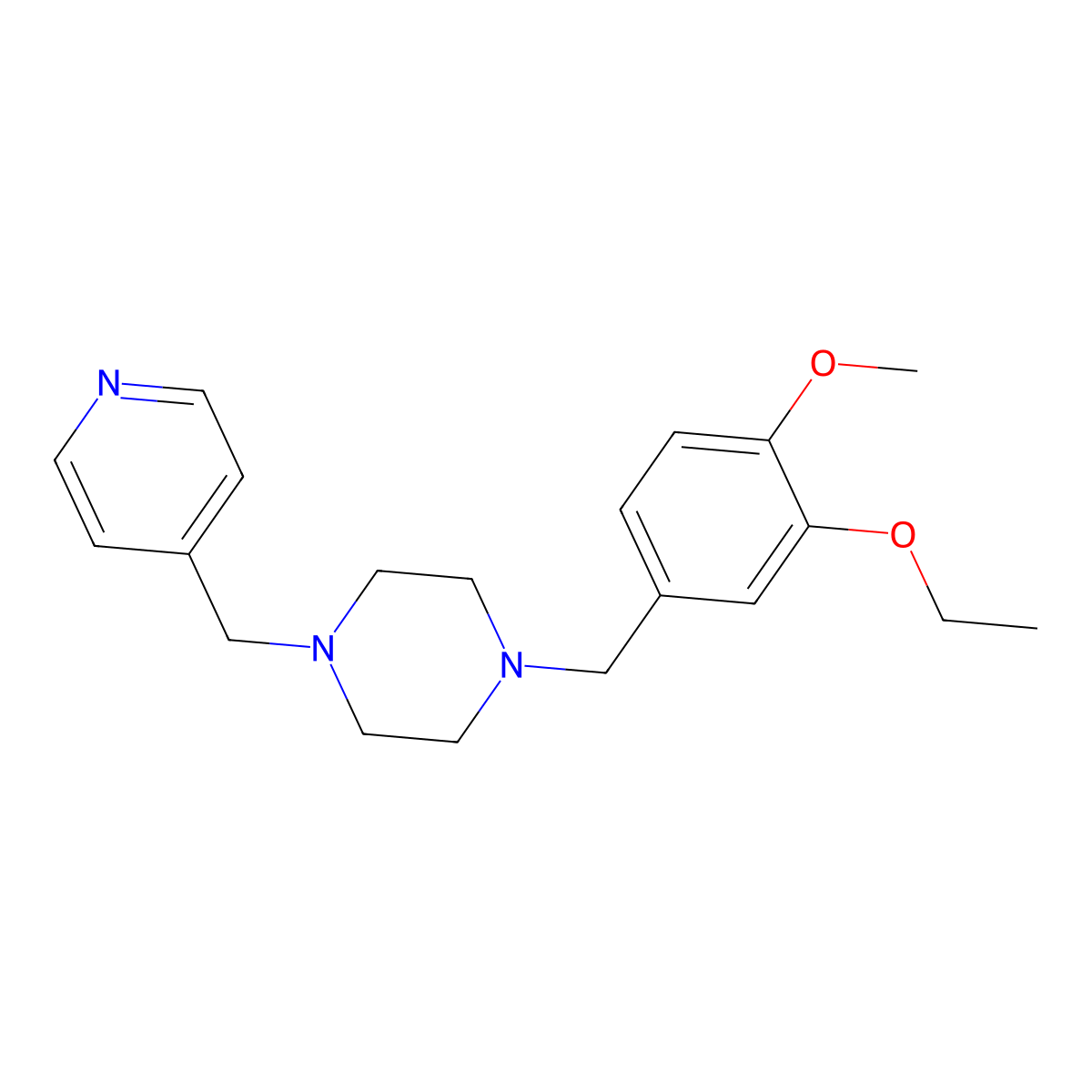 1-(3-Ethoxy-4-methoxybenzyl)-4-(pyridin-4-ylmethyl)piperazine molecular structure, CAS 423747-47-1