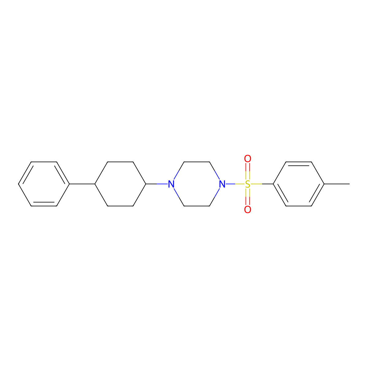 1-(4-Methylphenyl)sulfonyl-4-(4-phenylcyclohexyl)piperazine molecular structure, CAS 423747-50-6
