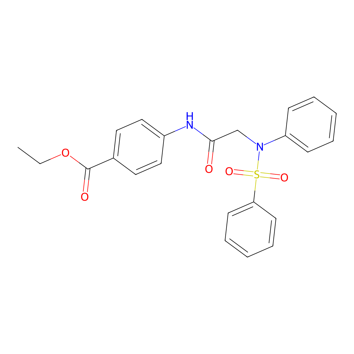 ethyl 4-{[N-phenyl-N-(phenylsulfonyl)glycyl]amino}benzoate molecular structure, CAS 423747-59-5