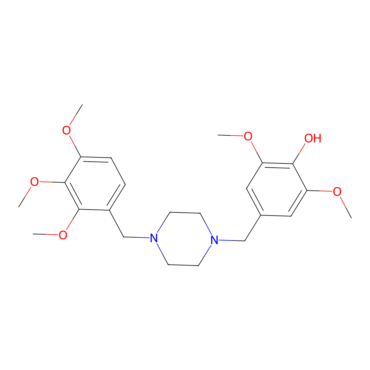 2,6-Dimethoxy-4-({4-[(2,3,4-trimethoxyphenyl)methyl]piperazin-1-YL}methyl)phenol molecular structure, CAS 423747-82-4