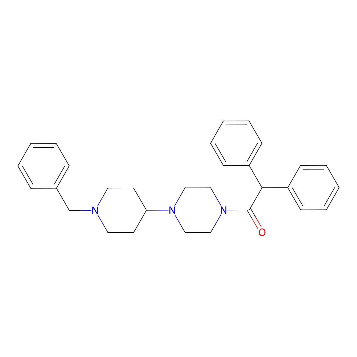 1-[4-(1-Benzylpiperidin-4-yl)piperazin-1-yl]-2,2-diphenylethanone molecular structure, CAS 423747-90-4