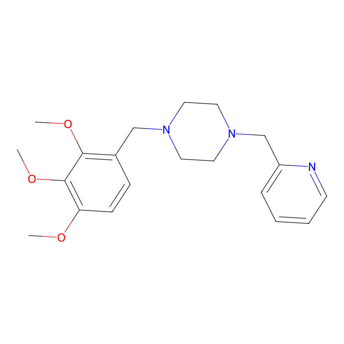 1-(Pyridin-2-ylmethyl)-4-(2,3,4-trimethoxybenzyl)piperazine molecular structure, CAS 423747-92-6