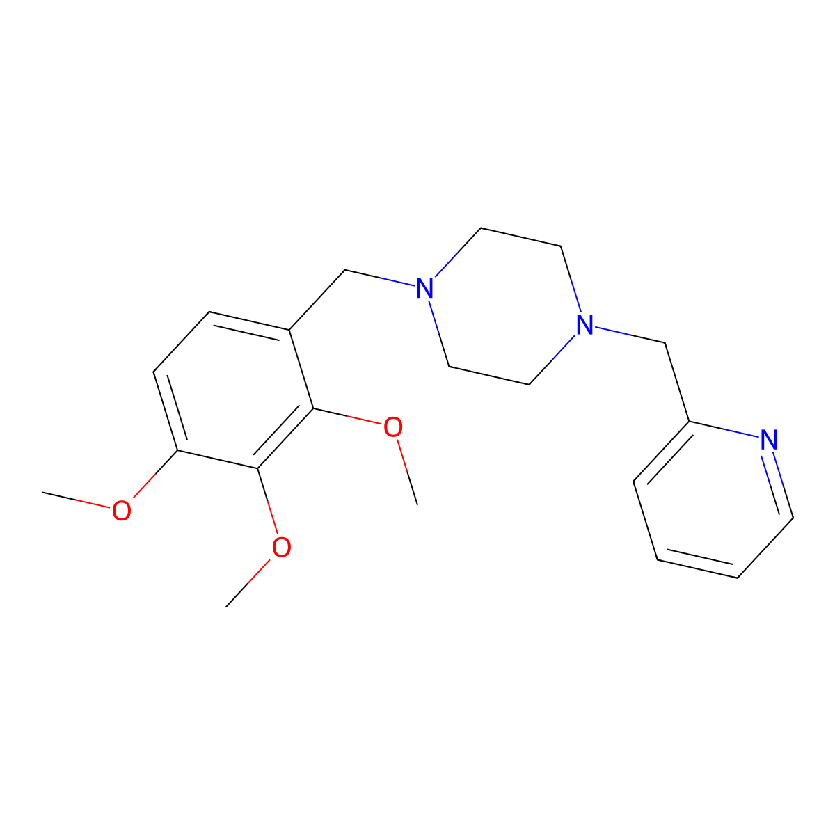 1-(Pyridin-2-ylmethyl)-4-(2,3,4-trimethoxybenzyl)piperazine molecular structure, CAS 423747-92-6