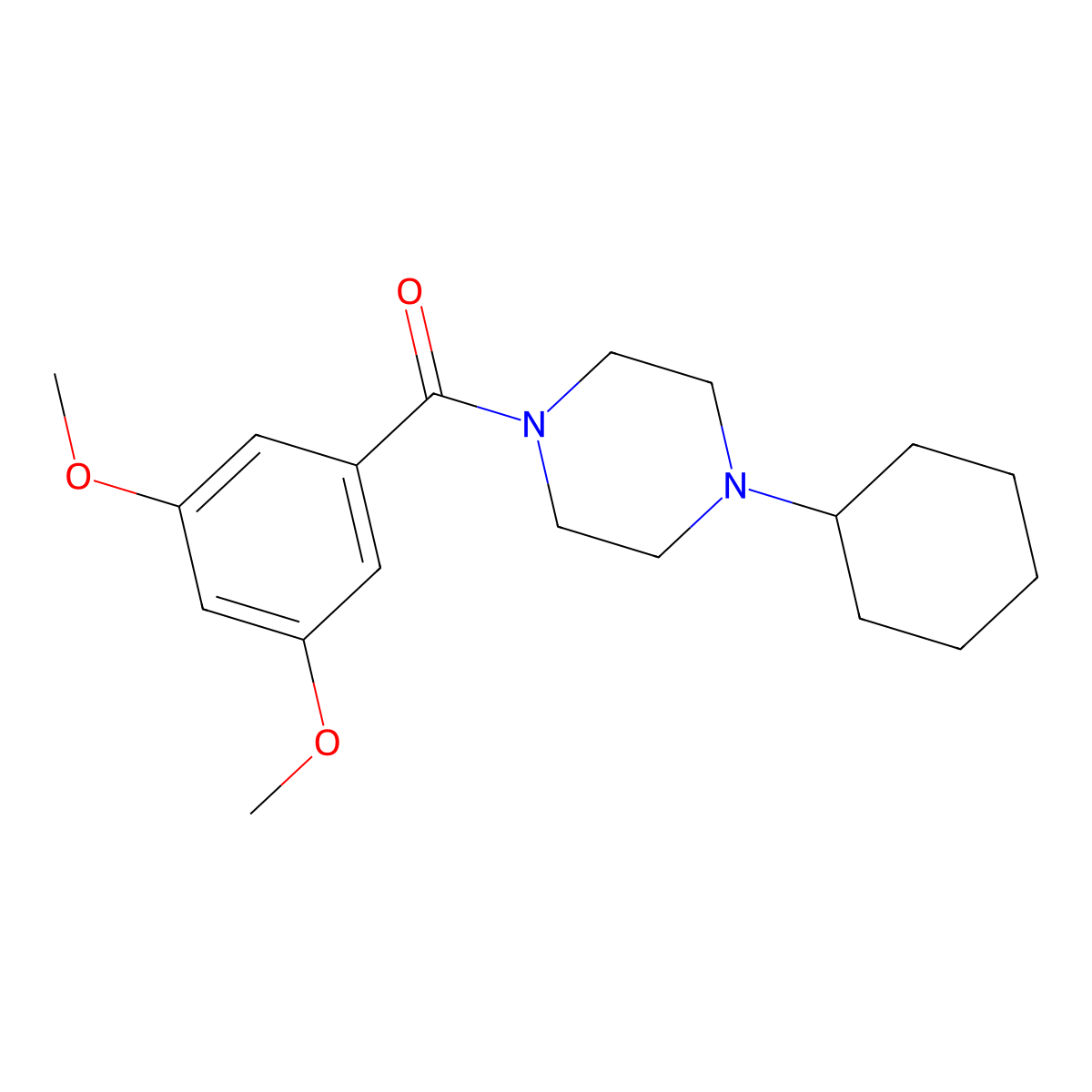1-Cyclohexyl-4-(3,5-dimethoxybenzoyl)piperazine molecular structure, CAS 423748-10-1