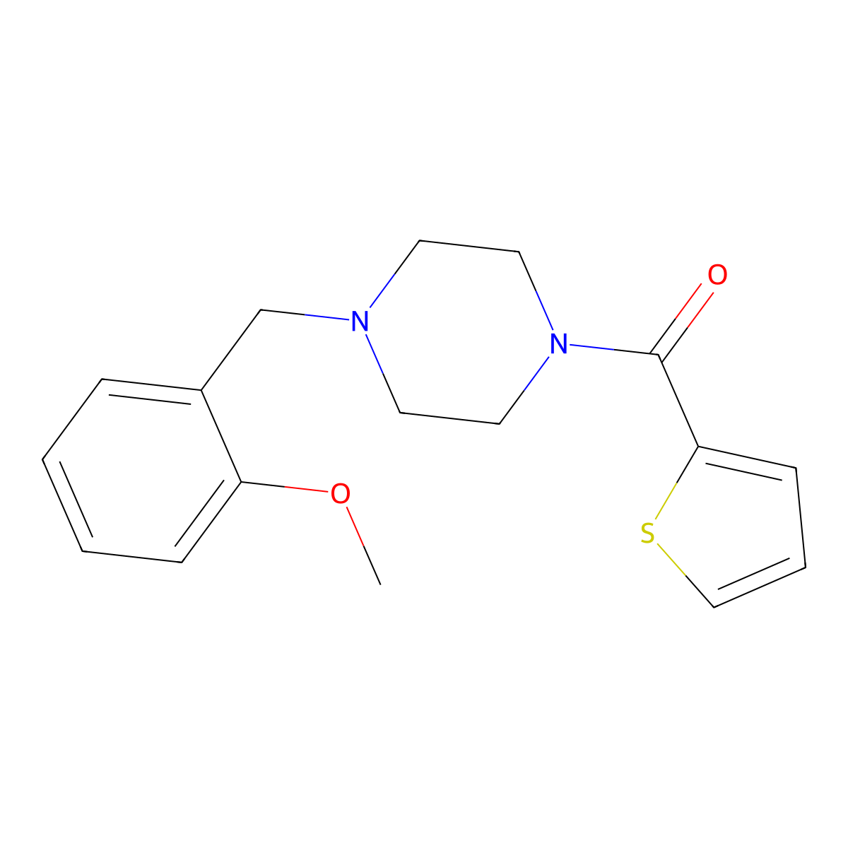 [4-[(2-Methoxyphenyl)methyl]piperazin-1-yl]-thiophen-2-ylmethanone molecular structure, CAS 423748-20-3