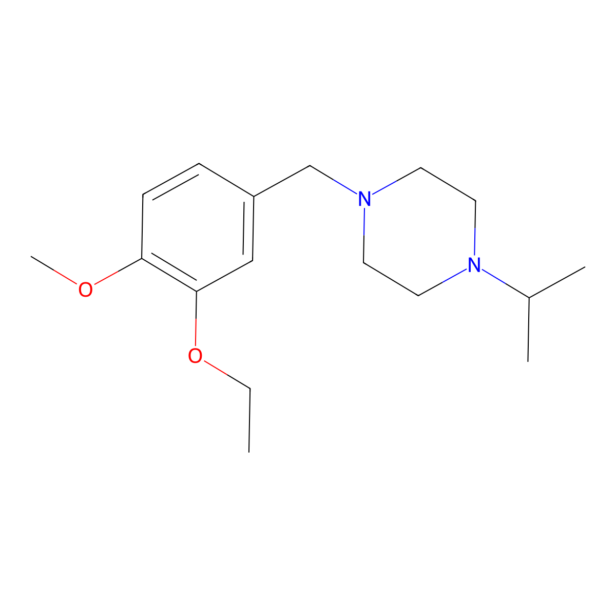 1-[(3-Ethoxy-4-methoxyphenyl)methyl]-4-propan-2-ylpiperazine molecular structure, CAS 423748-55-4