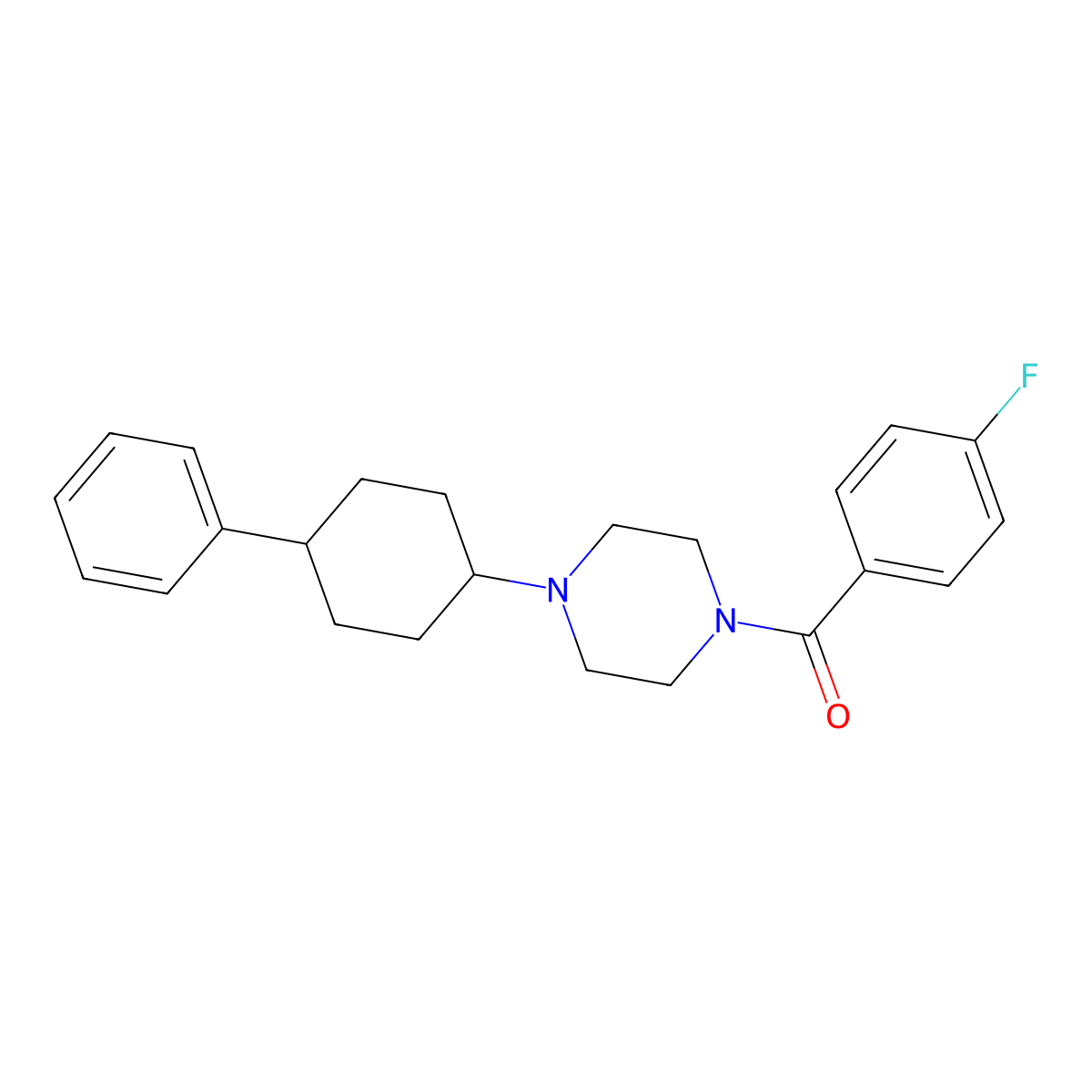 (4-Fluorophenyl)-[4-(4-phenylcyclohexyl)-1-piperazinyl]methanone molecular structure, CAS 423748-57-6
