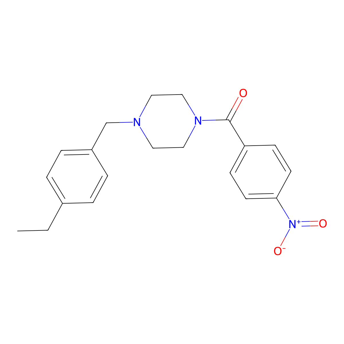 1-(4-Ethylbenzyl)-4-(4-nitrobenzoyl)piperazine molecular structure, CAS 423748-63-4