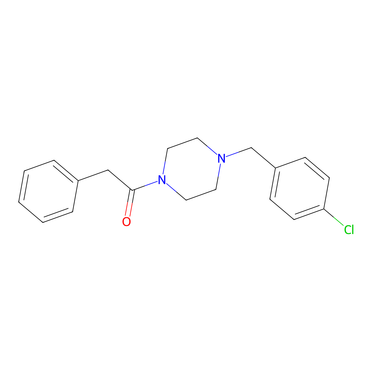 1-(4-Chlorobenzyl)-4-(phenylacetyl)piperazine molecular structure, CAS 423748-78-1