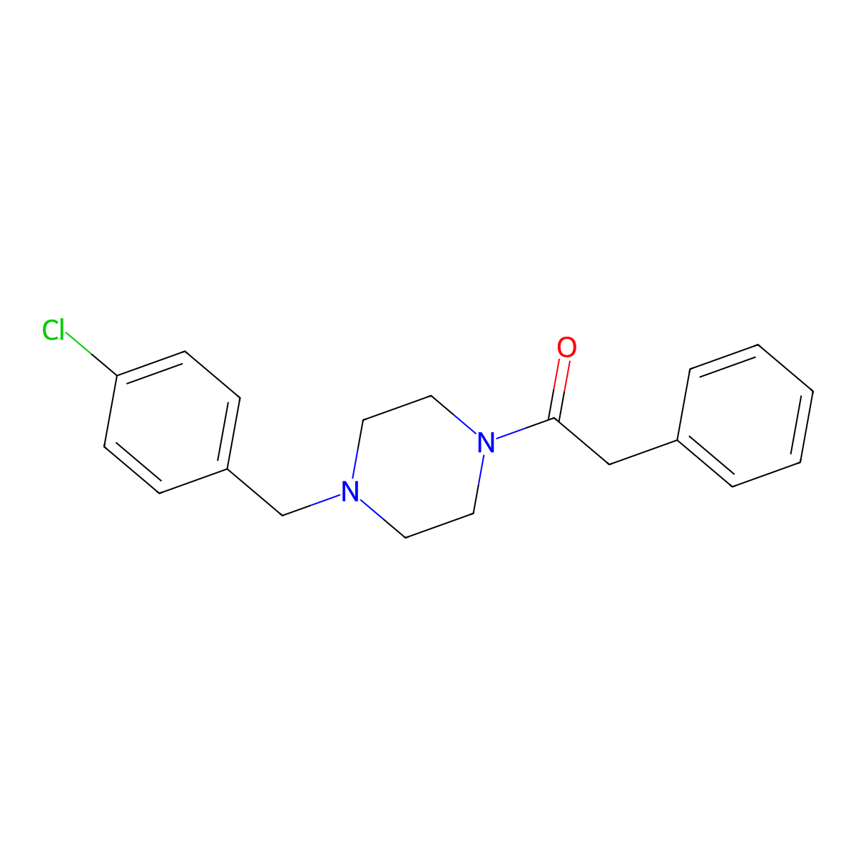 1-(4-Chlorobenzyl)-4-(phenylacetyl)piperazine molecular structure, CAS 423748-78-1