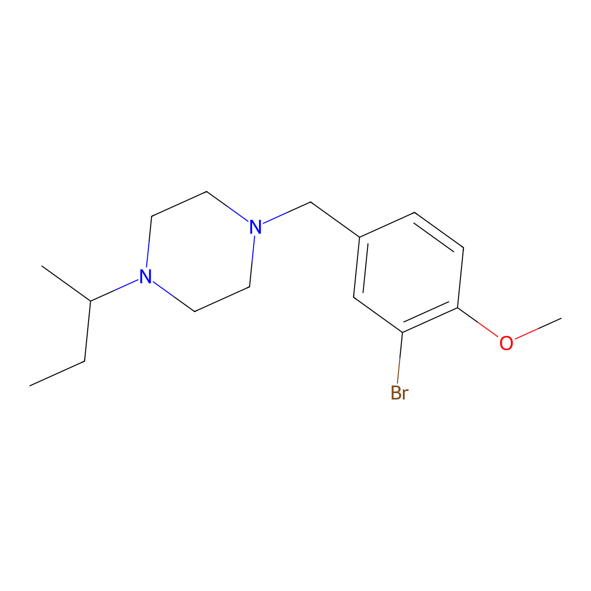 1-(3-Bromo-4-methoxybenzyl)-4-(butan-2-yl)piperazine molecular structure, CAS 423748-85-0