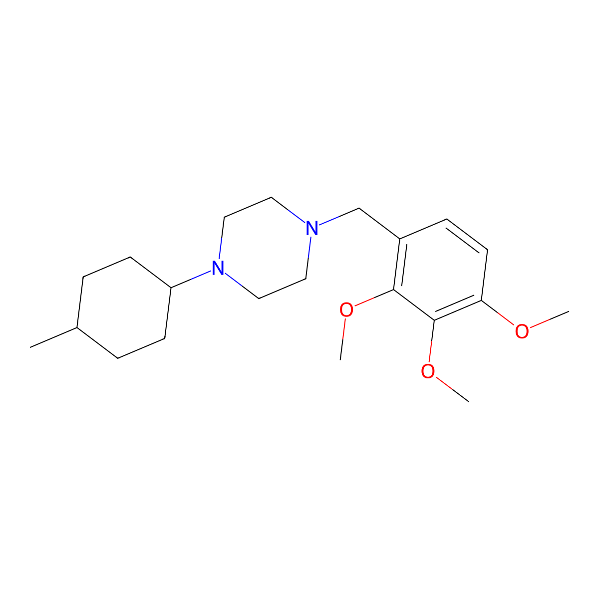 1-(4-Methylcyclohexyl)-4-[(2,3,4-trimethoxyphenyl)methyl]piperazine molecular structure, CAS 423748-89-4
