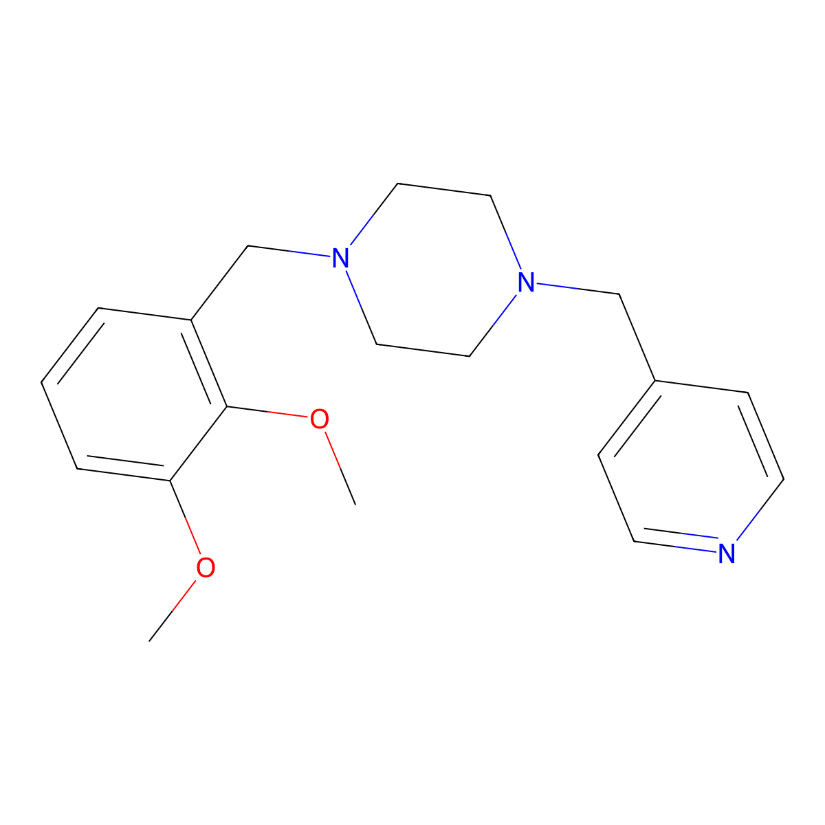 1-[(2,3-Dimethoxyphenyl)methyl]-4-(pyridin-4-ylmethyl)piperazine molecular structure, CAS 423748-92-9