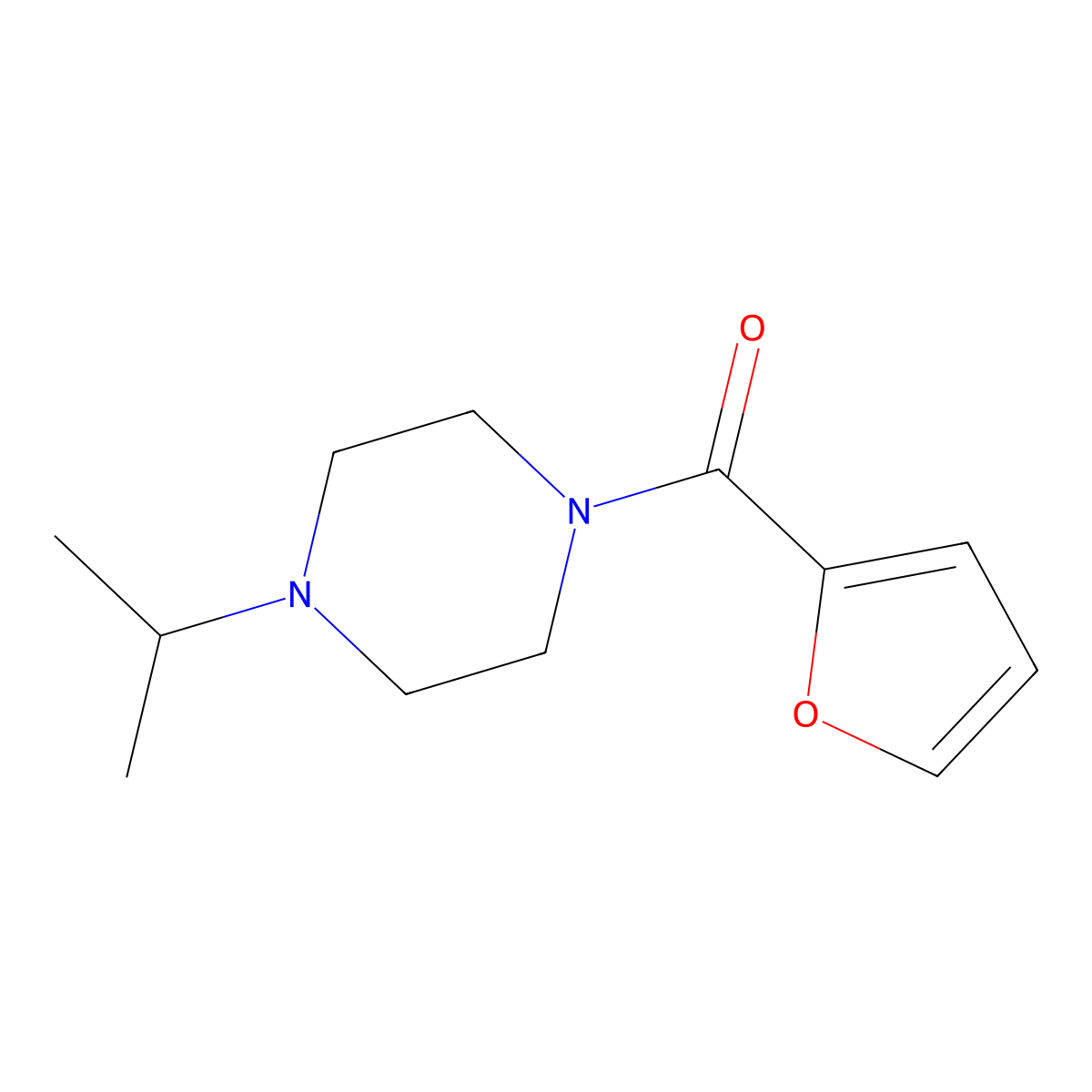 Furan-2-yl-(4-propan-2-ylpiperazin-1-yl)methanone molecular structure, CAS 423748-93-0