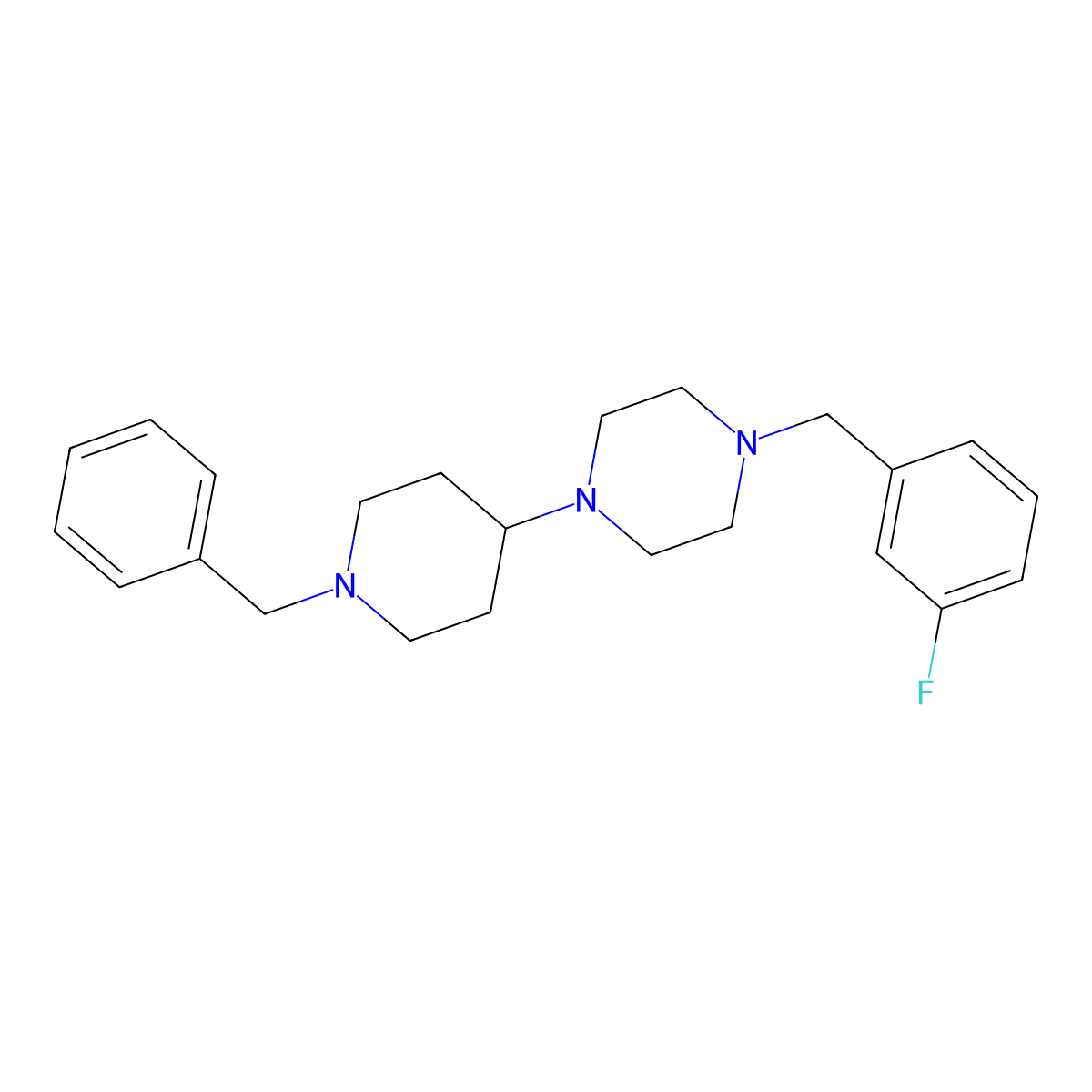 1-(1-Benzylpiperidin-4-yl)-4-[(3-fluorophenyl)methyl]piperazine molecular structure, CAS 423748-95-2