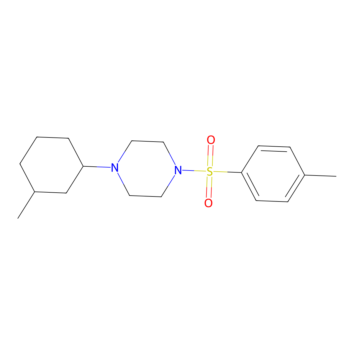1-(3-Methylcyclohexyl)-4-[(4-methylphenyl)sulfonyl]piperazine molecular structure, CAS 423748-99-6
