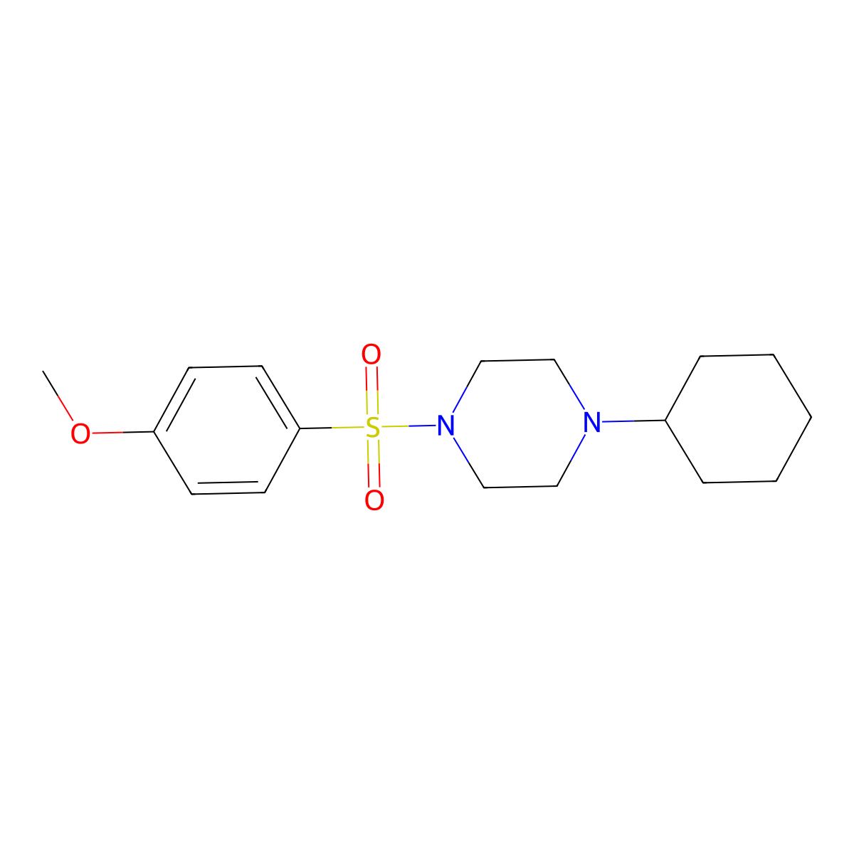 1-Cyclohexyl-4-[(4-methoxyphenyl)sulfonyl]piperazine molecular structure, CAS 423749-02-4
