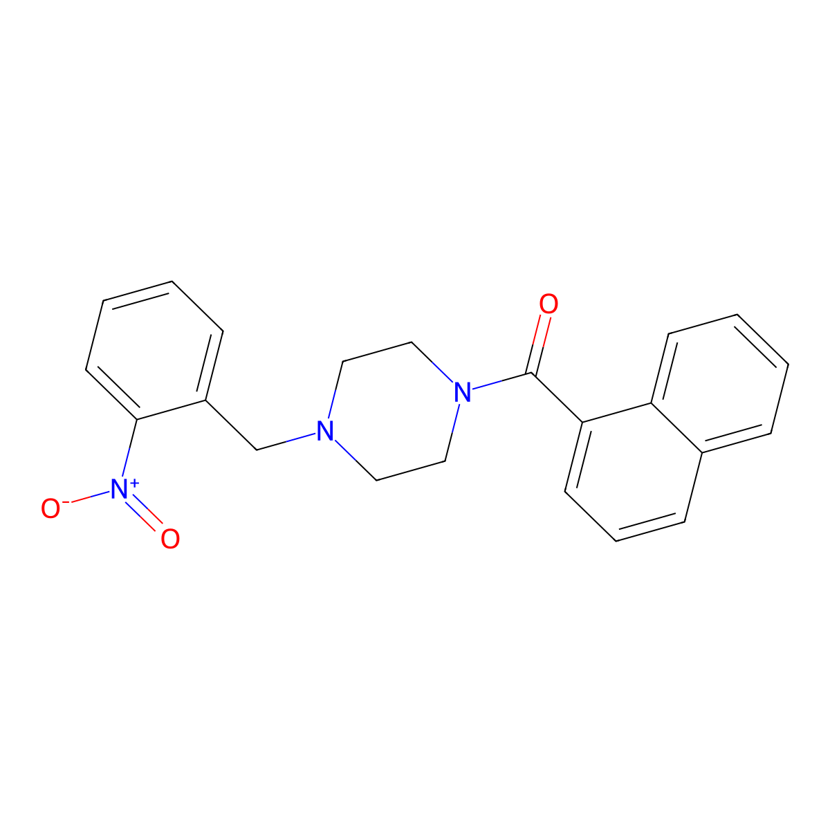 1-(1-Naphthoyl)-4-(2-nitrobenzyl)piperazine molecular structure, CAS 423749-10-4