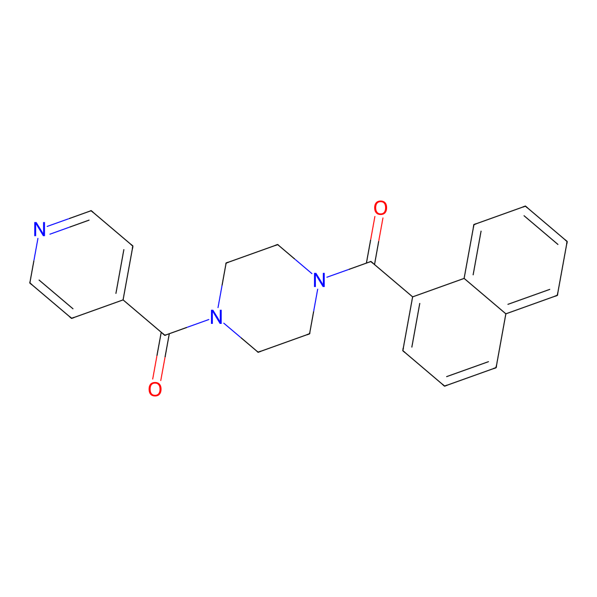 [4-(Naphthalene-1-carbonyl)piperazin-1-yl]-pyridin-4-ylmethanone molecular structure, CAS 423749-23-9