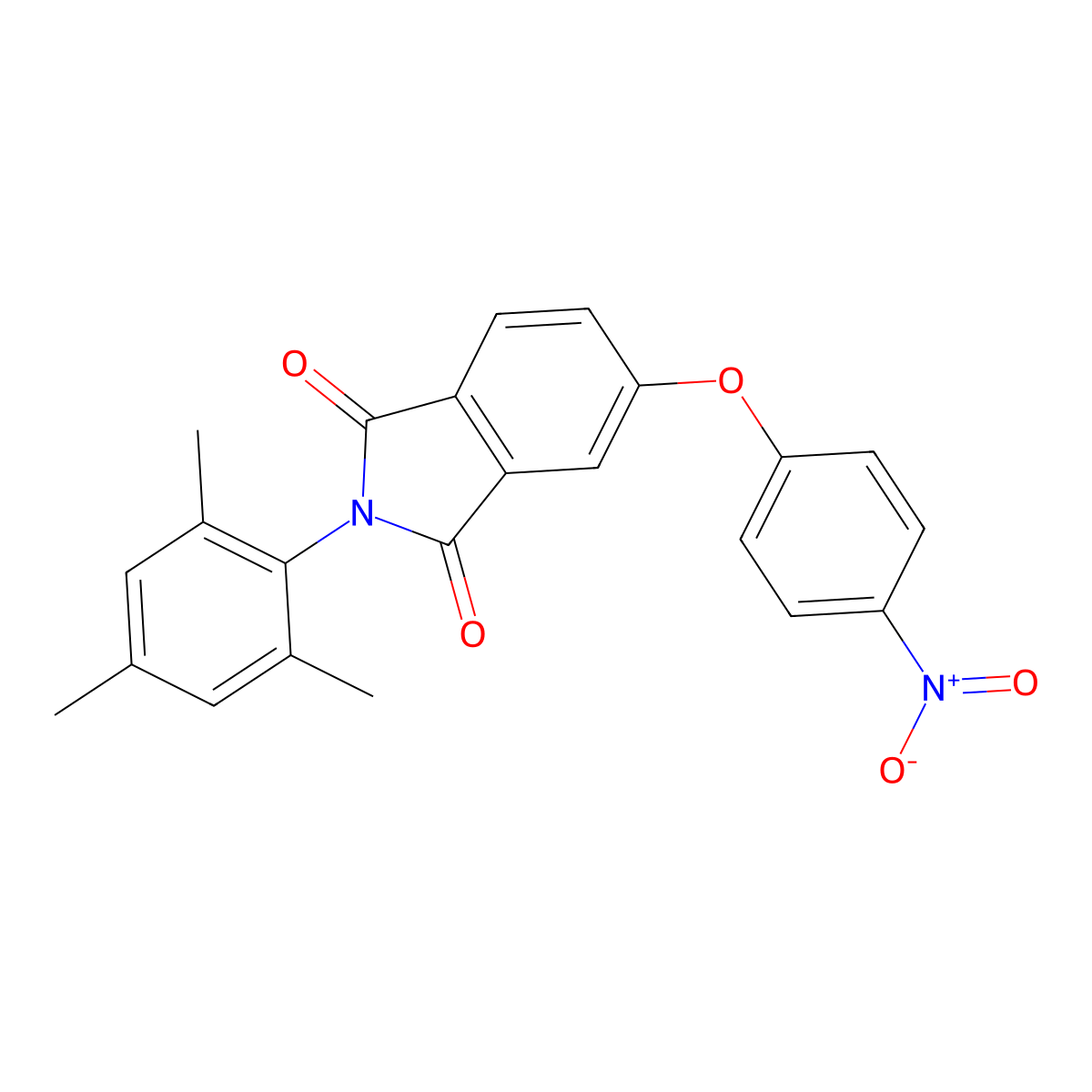 5-(4-Nitrophenoxy)-2-(2,4,6-trimethylphenyl)isoindole-1,3-dione molecular structure, CAS 423749-30-8