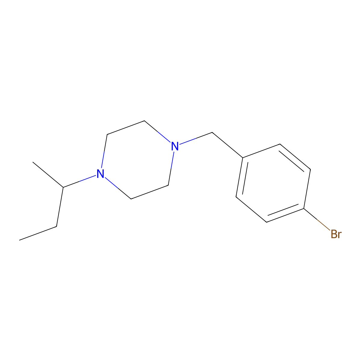 1-(4-Bromobenzyl)-4-(butan-2-yl)piperazine molecular structure, CAS 423749-57-9