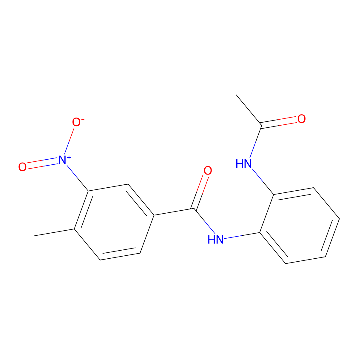 N-(2-acetamidophenyl)-4-methyl-3-nitrobenzamide molecular structure, CAS 423749-75-1