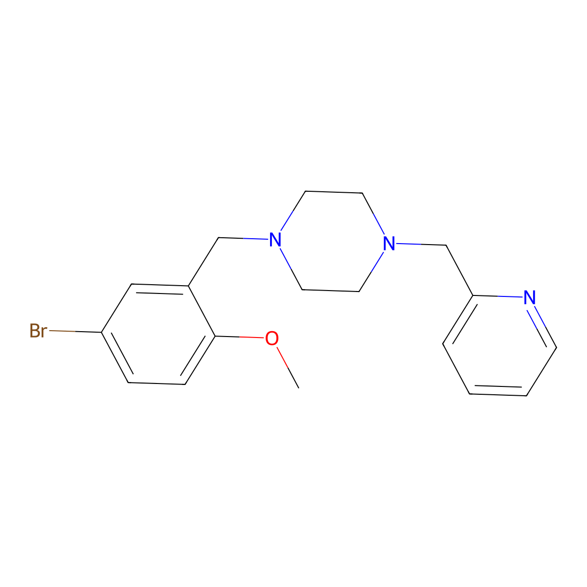1-(5-Bromo-2-methoxybenzyl)-4-(pyridin-2-ylmethyl)piperazine molecular structure, CAS 423750-06-5