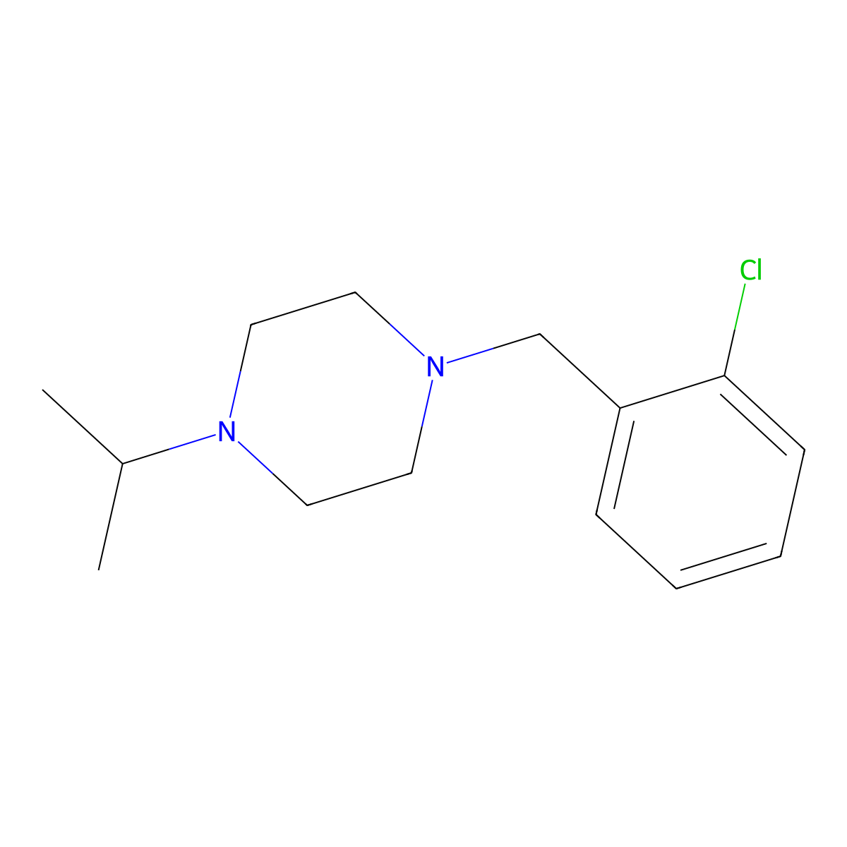 1-(2-Chlorobenzyl)-4-(propan-2-yl)piperazine molecular structure, CAS 423750-19-0