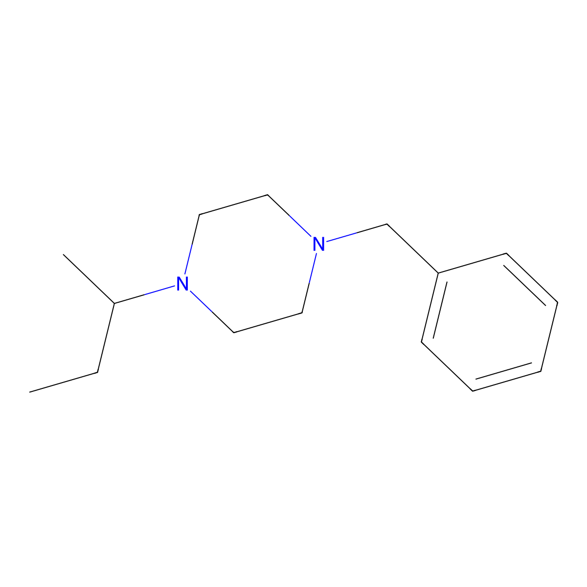 1-Benzyl-4-(butan-2-yl)piperazine molecular structure, CAS 423750-40-7