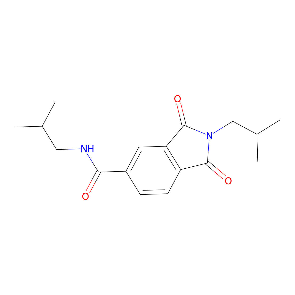 N,2-bis(2-methylpropyl)-1,3-dioxoisoindole-5-carboxamide molecular structure, CAS 423750-56-5